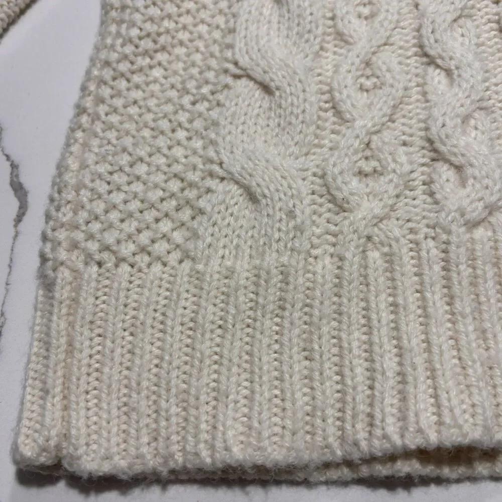 J. Crew Women's Ivory Cream Alpaca Merino Wool Blend Sweater XS Classic Knitted